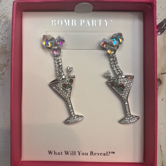 Jewelry - Statement earrings by BOMBPARTY-Holiday martini sparkle!